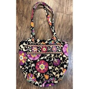 Vera Bradley Holiday Tote Bag Suzani Print Floral Cotton Handbag Purse.